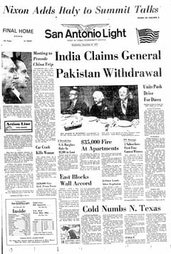 The San Antonio Light Was One of Texas's Great Newspapers. Here's What Its Front Page Looked Like in 1971.